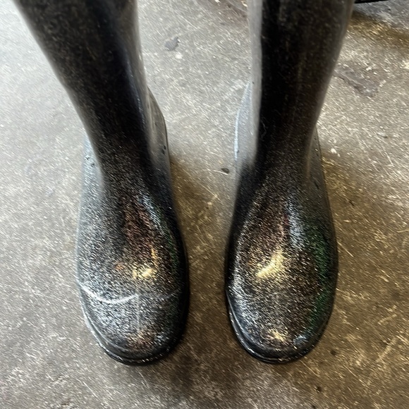 Capelli Black silver glitter tall rain boots - Picture 3 of 8